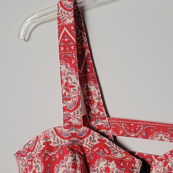 NWT Free People M 8 Bustier Corset Crop Cut Out Top Tank Boho Indie Sexy Batik - Picture 7 of 14